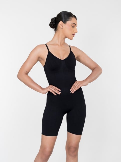 Shapercult Black Cotton Polyblend Solid Body Shaper