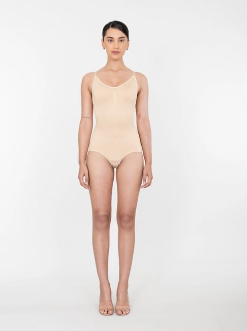 Shapercult Beige Cotton Polyblend Solid Body Shaper