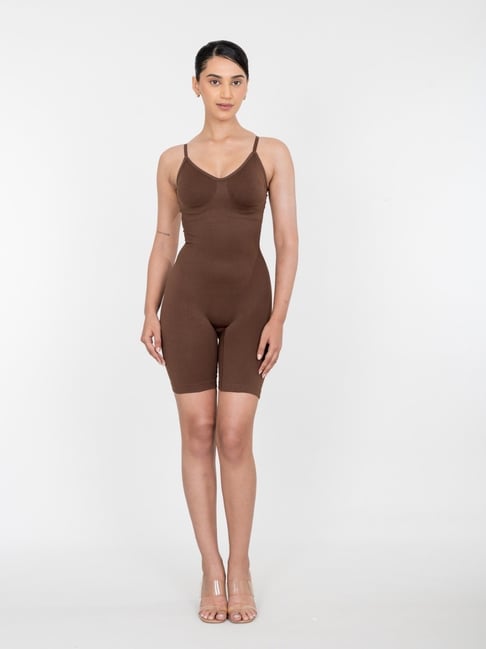 Shapercult Brown Cotton Polyblend Solid Body Shaper