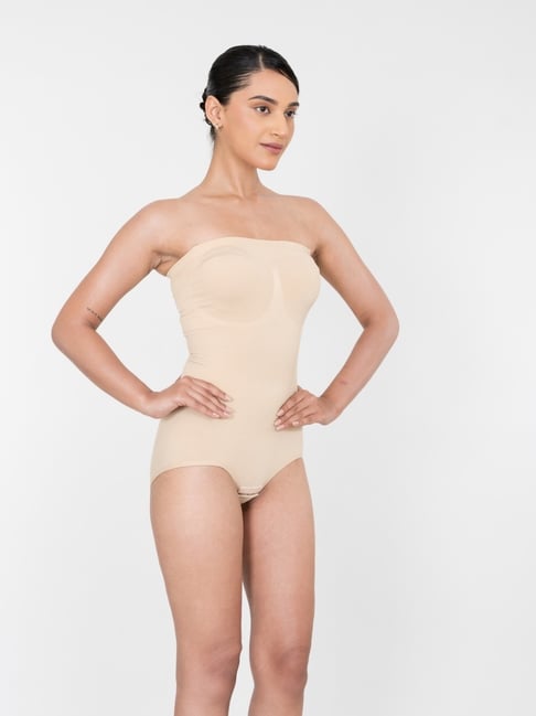 Shapercult Beige Cotton Polyblend Solid Body Shaper