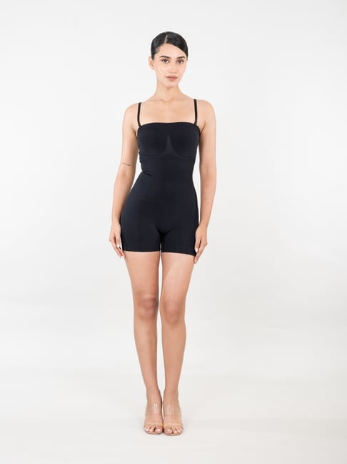 Shapercult Black Cotton Polyblend Solid Body Shaper