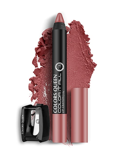 Colors Queen Color It All Lip Crayon Lipstick with Sharpener 06 Nude It - 3.5 gm