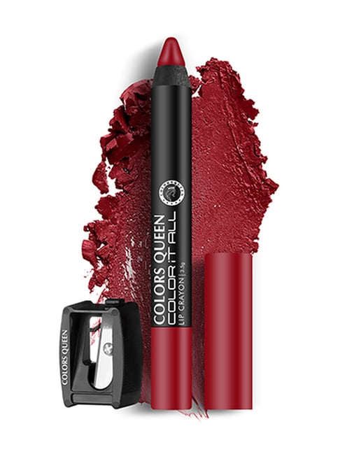 Colors Queen Color It All Lip Crayon Lipstick with Sharpener 07 Dynamite Berry - 3.5 gm-image-4