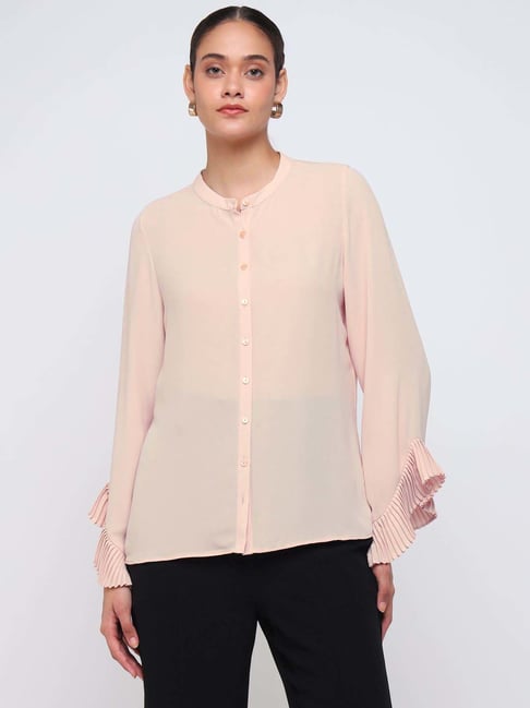 Cover Story Pink Regular Fit Shirt