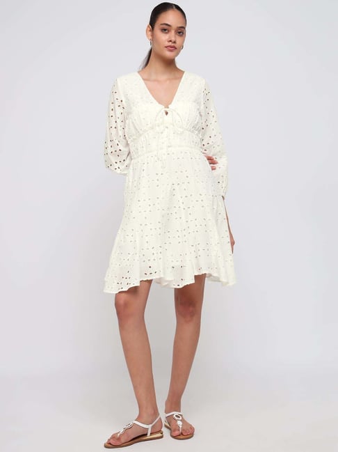 Cover Story White Flared Fit Dress-picture-39