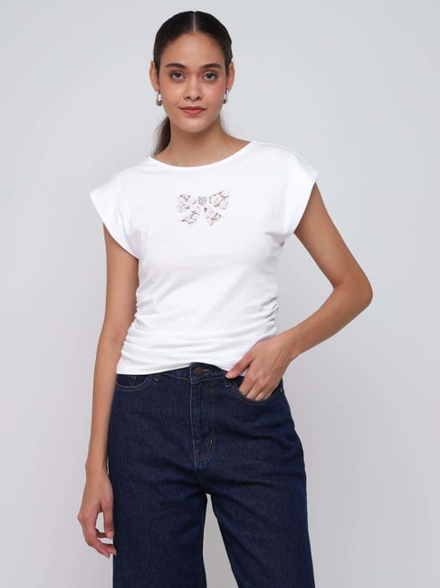 Cover Story White Cotton Fitted Top-picture-27