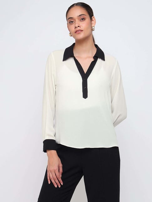 Cover Story Off White Regular Fit Top-picture-36