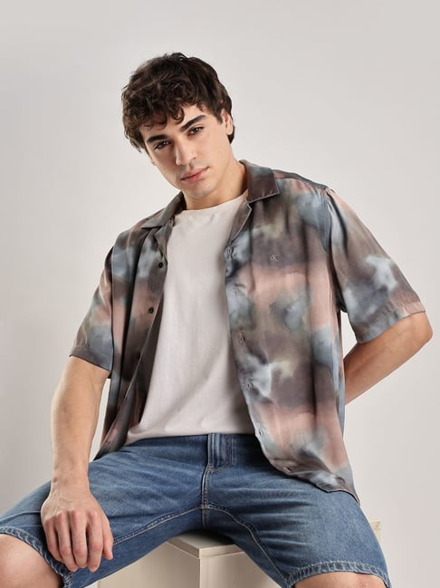 Calvin Klein Jeans Blue Abstract Regular Fit Shirt-picture-29