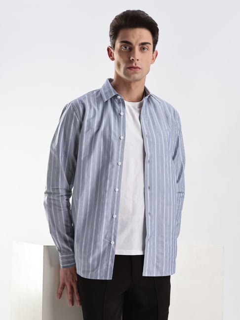 Calvin Klein Jeans Niagara Mist Stripes Slim Fit Shirt-picture-27