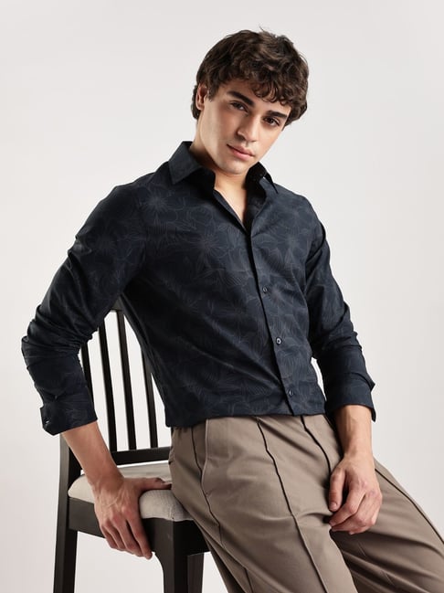 Calvin Klein Jeans Navy Abstract Slim Fit Shirt