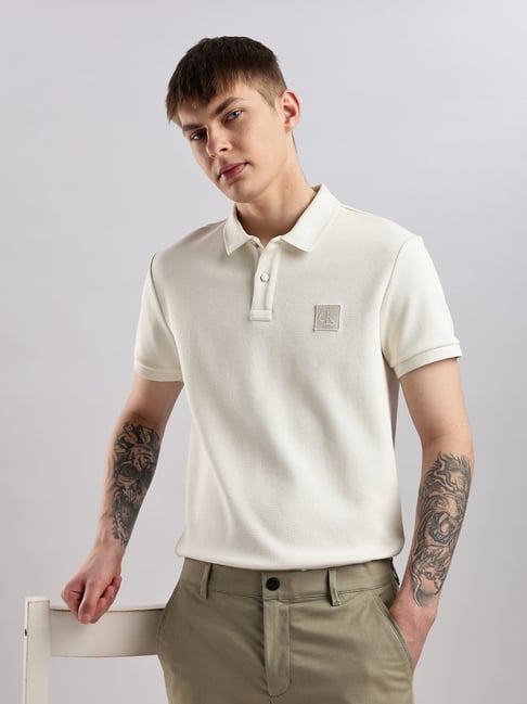 calvin klein ivory dress shirt Calvin Klein Men's Slim Fit Formal Dress Shirt - White