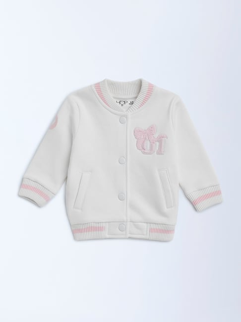 HOP Baby by Westside White Embroidered Cotton-Blend Jacket-picture-23