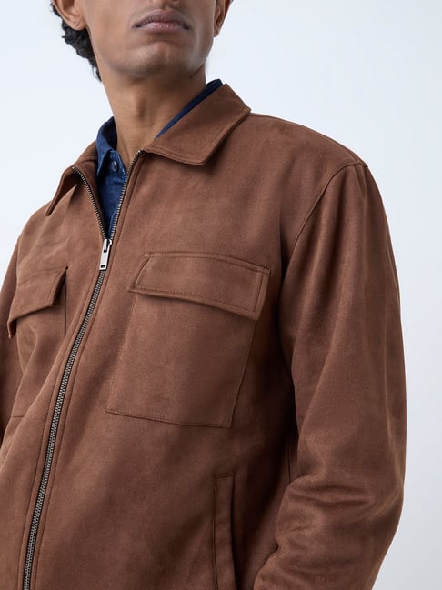 Ascot by Westside Tan Relaxed-Fit Suede Jacket