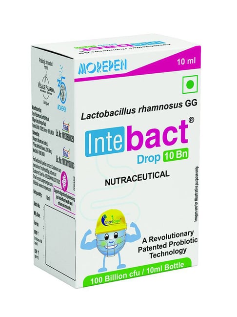 Dr. Morepen INTEBACT DROPS 10BN CFU |Probiotics Supplement for Digestive Health - 10 ml Pack