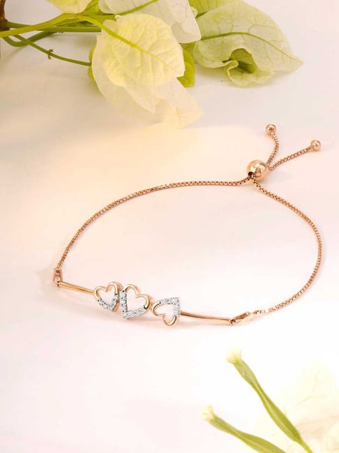 Mia by Tanishq 14k (585) Rose Gold Diamond Bracelet for Women-picture-23