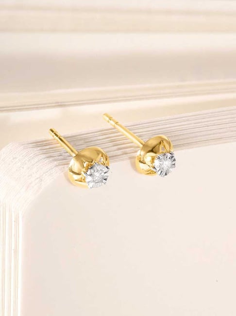 Mia by Tanishq 18k (750) Yellow Gold Diamond Earrings for Women