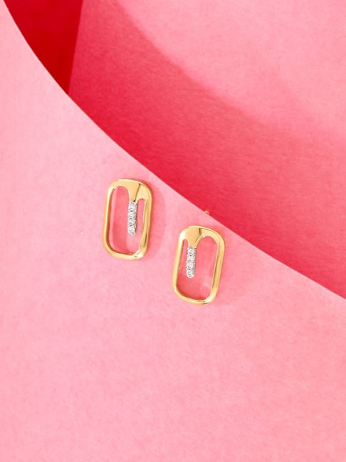 Mia by Tanishq 14k (585) Yellow Gold Diamond Earrings for Women-picture-11