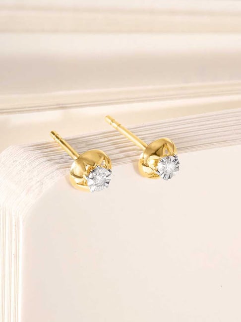 Mia by Tanishq 18k (750) Yellow Gold Diamond Earrings for Women