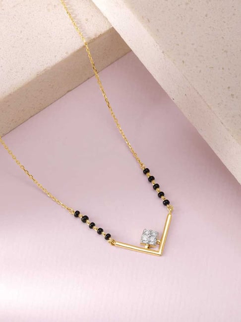 Mia by Tanishq 14k (585) Yellow Gold Diamond Mangalsutra for Women