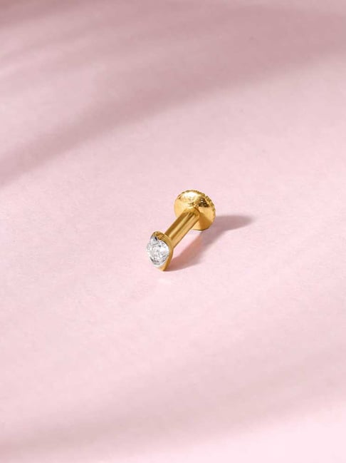 Buy Mia by Tanishq 18k (750) Yellow Gold Diamond Nosepin for Women