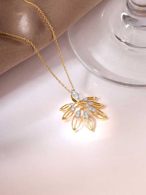 Mia by Tanishq 14k (585) Yellow Gold Diamond Pendant for Women-picture-24