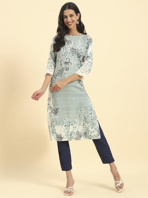 Cantabil Blue Printed Kurti