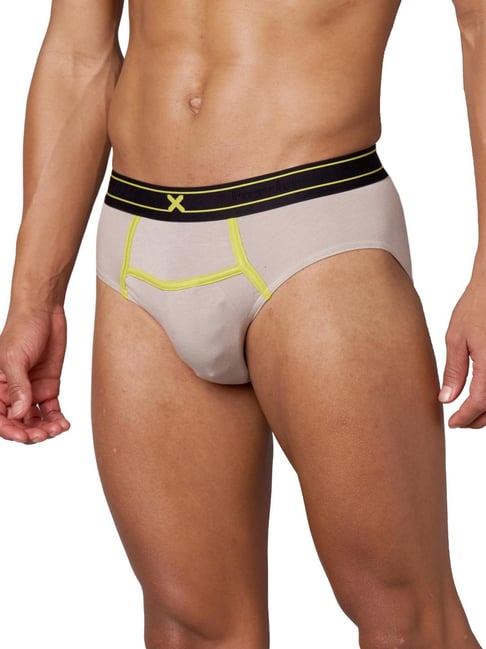 Frenchie Grey Elastane Solid Briefs - Pack Of 2