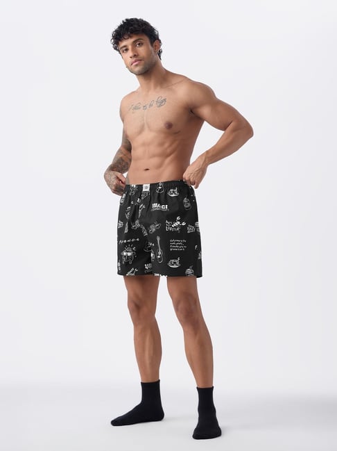 The Souled Store Black Cotton Printed Shorts-picture-30