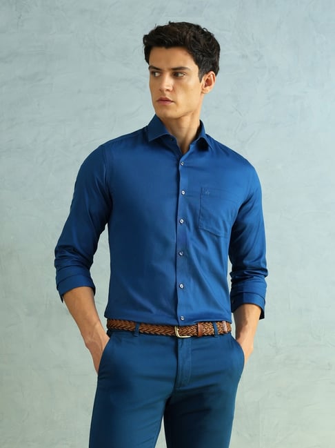 Arrow Blue Cotton Slim Fit Shirt
