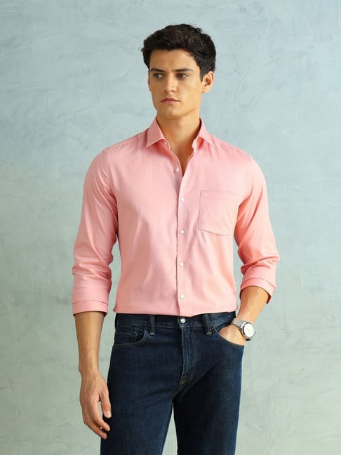 Arrow Orange Cotton Slim Fit Shirt-picture-26