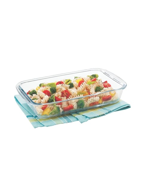 SignoraWare Clear Glass Bake and Serve Borosilicate Rectangular Dish (1000 ml)