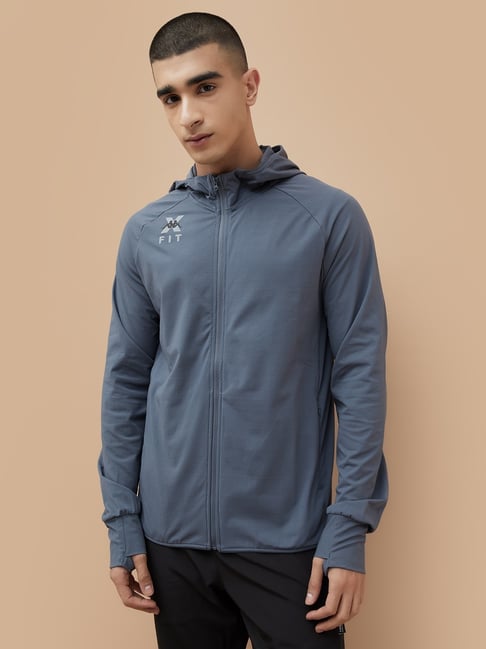 Kappa Grey Regular Fit Sports Hoodie