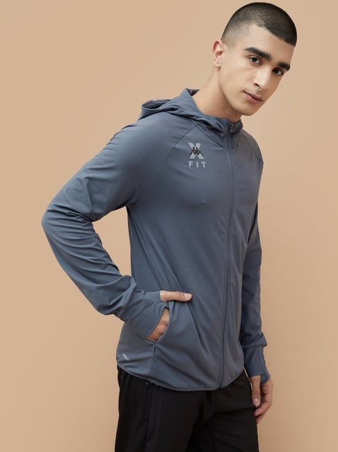 Kappa Grey Regular Fit Sports Hoodie