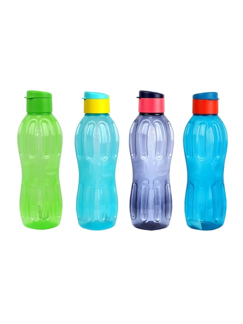 Signoraware Bottiglia Acqua 1 Litro In Plastica Alimentare - Confezione 3 Pezzi (Compra 2 E 1 Gratis) Colori Assortiti - 3
