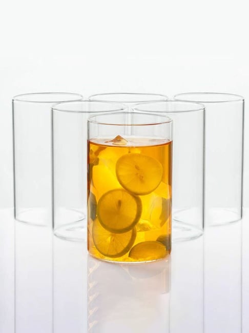 SignoraWare Clear Illusion Borosilicate Drinking Glasses - Set of 6 (350 ml Each)