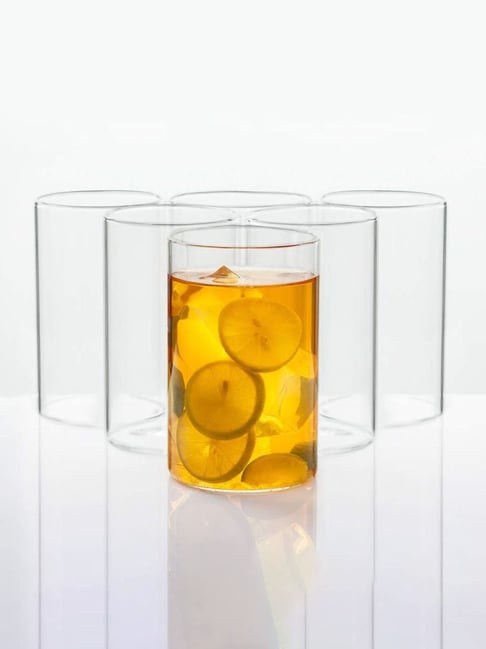 SignoraWare Clear Illusion Borosilicate Drinking Glasses - Set of 6 (290 ml Each)