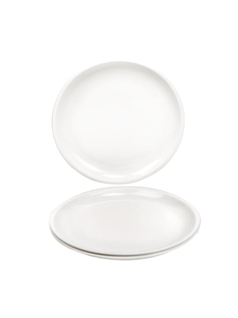 SignoraWare White Plastic Full Round Plates - Set of 3