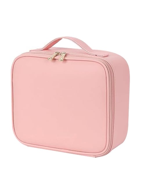 RHE COSMETICS Travel Makeup Bag With LED Mirror Rose Gold