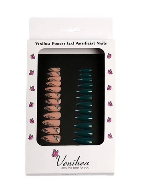Venihea Forest Leaf Artificial Nails - Set of 24