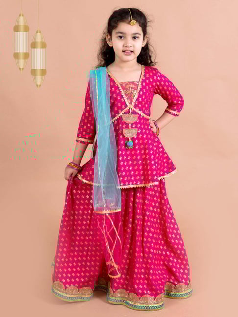 Pspeaches Girls Magenta Regular Fit Printed Lehenga Choli-picture-14