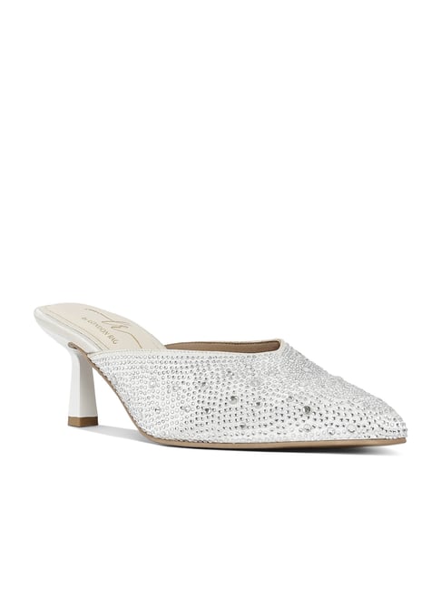 London Rag Women's White Mule Stilettos-picture-21