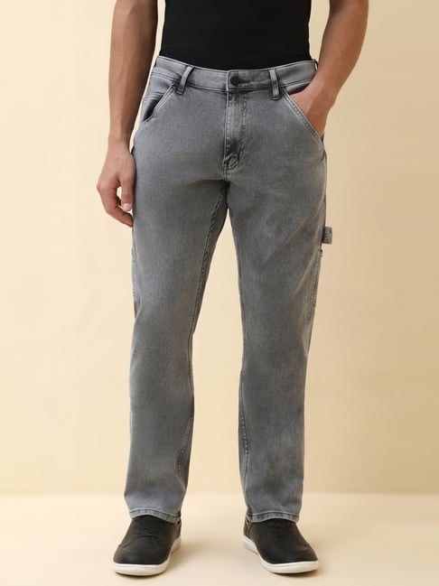 Allen Solly Grey Cotton Regular Fit Jeans-picture-26