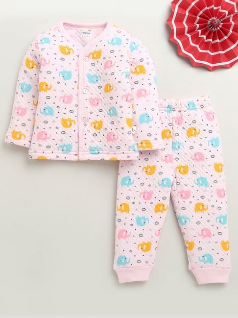 Bumzee Girls Pink Printed Regular Fit Clothing Sets