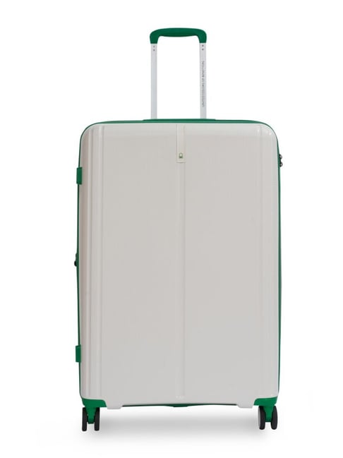 United Colors of Benetton White Emerald Plus Textured Large Hard Sided Checked Luggage-picture-37