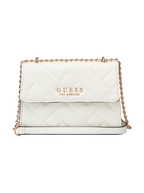 Guess Cream Kelce Quilted Cross Body Bag