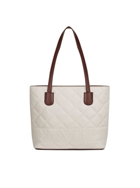 lavie off white jossie quilted large tote