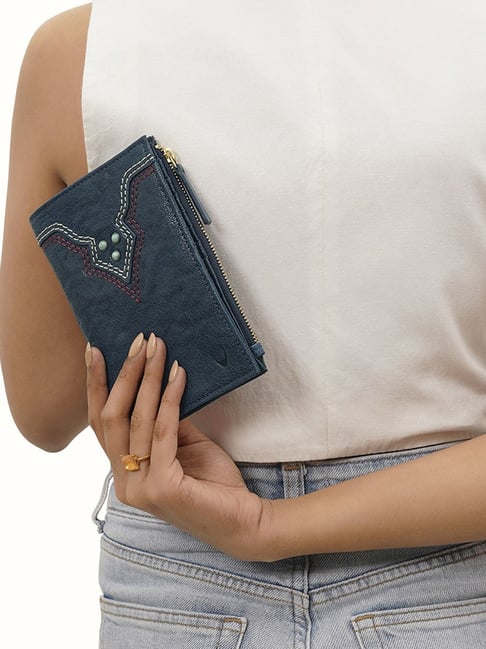 Hidesign Sapphire CHEYENNE W1 Textured Medium Leather Bi Fold Wallet