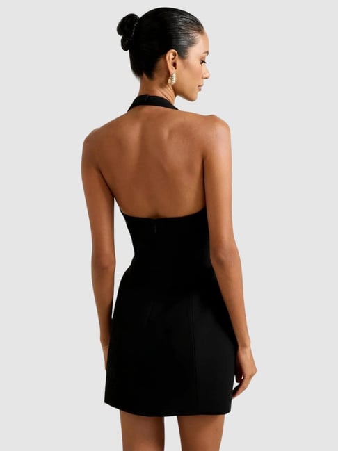 Riley Petite Structured Halter Mini Dress