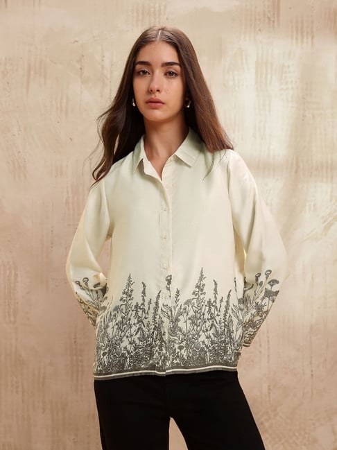 U.S. Polo Assn. Off- White Relaxed Fit Printed Shirt-picture-19