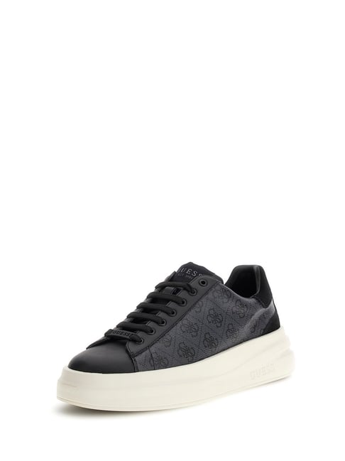 Guess Men Black Printed Lace-up Sneakers-picture-34